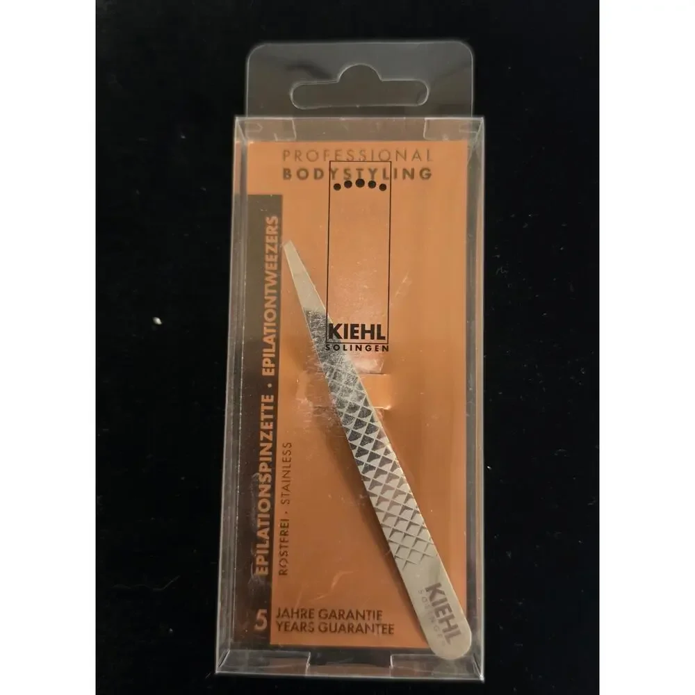 Kiehl Solingen Germany Epilation Tweezers Stainless Steel Slanted Professional